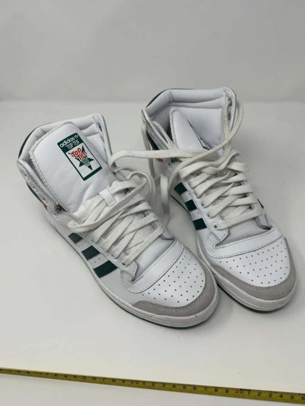 Adidas Originals Top Ten Hi White Green Orange High Top Sneakers Men's 9.5